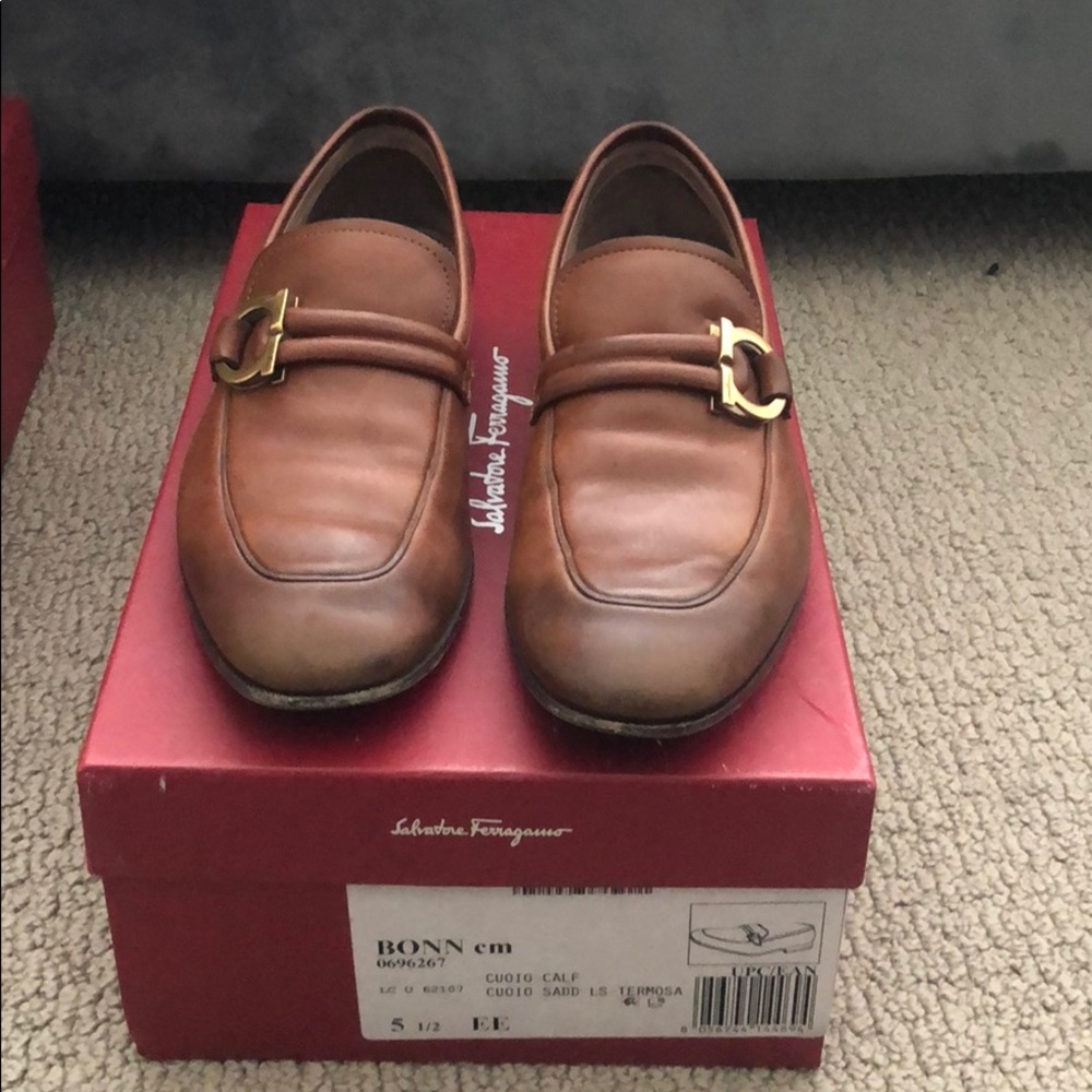 Ferragamo slip on loafers